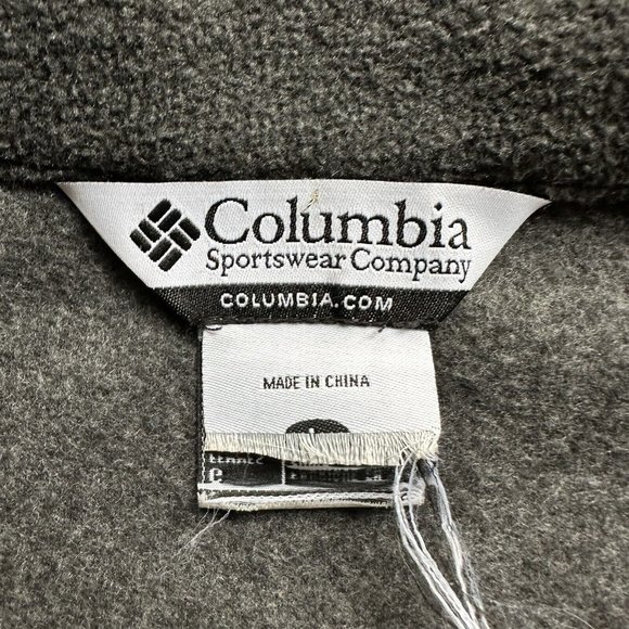 Columbia Jacket Mens Large Grey Full Zip Mock Neck Fleece Pockets Athletic - Picture 4 of 12